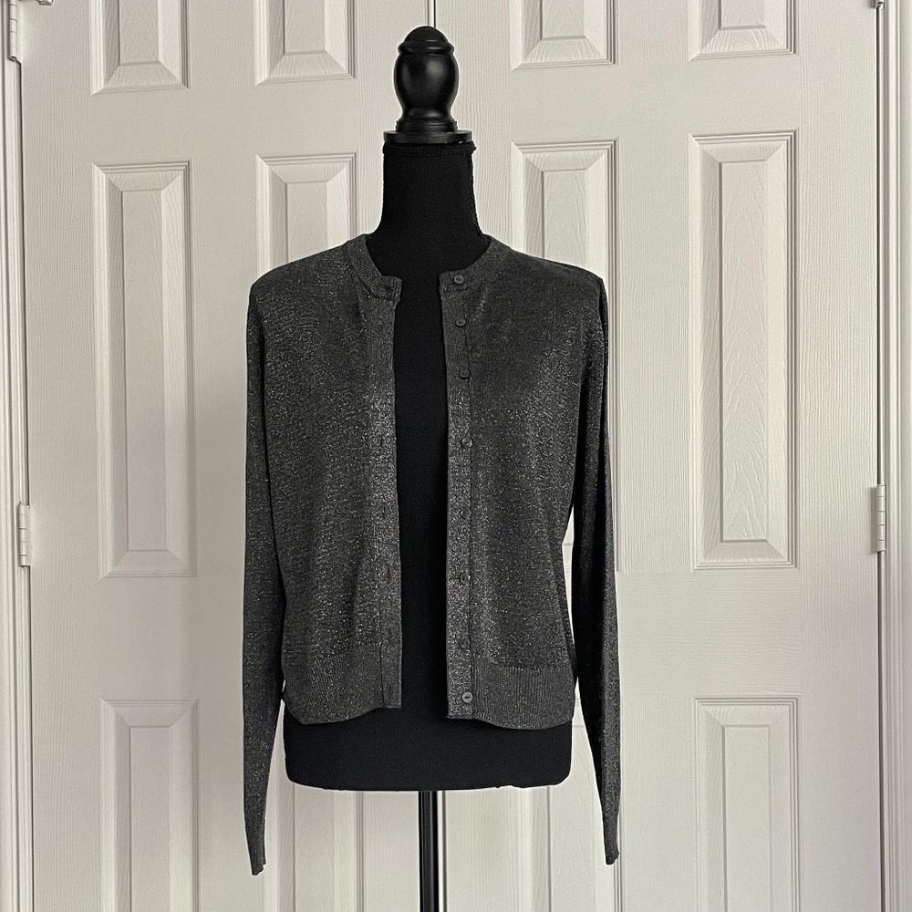 Marks & Spencer, Dark Gray Lurex Cardigan, Ladies, Size UK12/US8-10